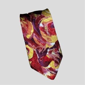 VINTAGE FENDI  100% SILK TIE, Wine, Purple, Rust, & Gold. Extra Long 60”